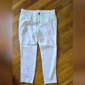 J Crew White Cotton Slacks